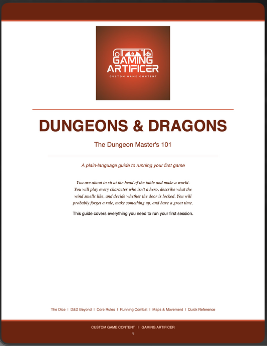 Dungeons & Dragons: The Dungeon Master's 101 — Beginner DM Guide (Printable PDF)